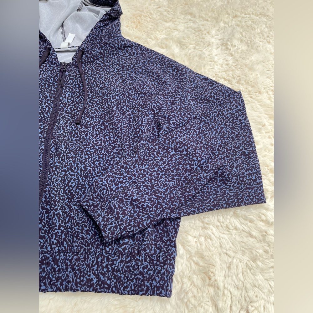 Athletic Blue Leopard Print Hooded Jacket by Zella - Picture 8 of 15